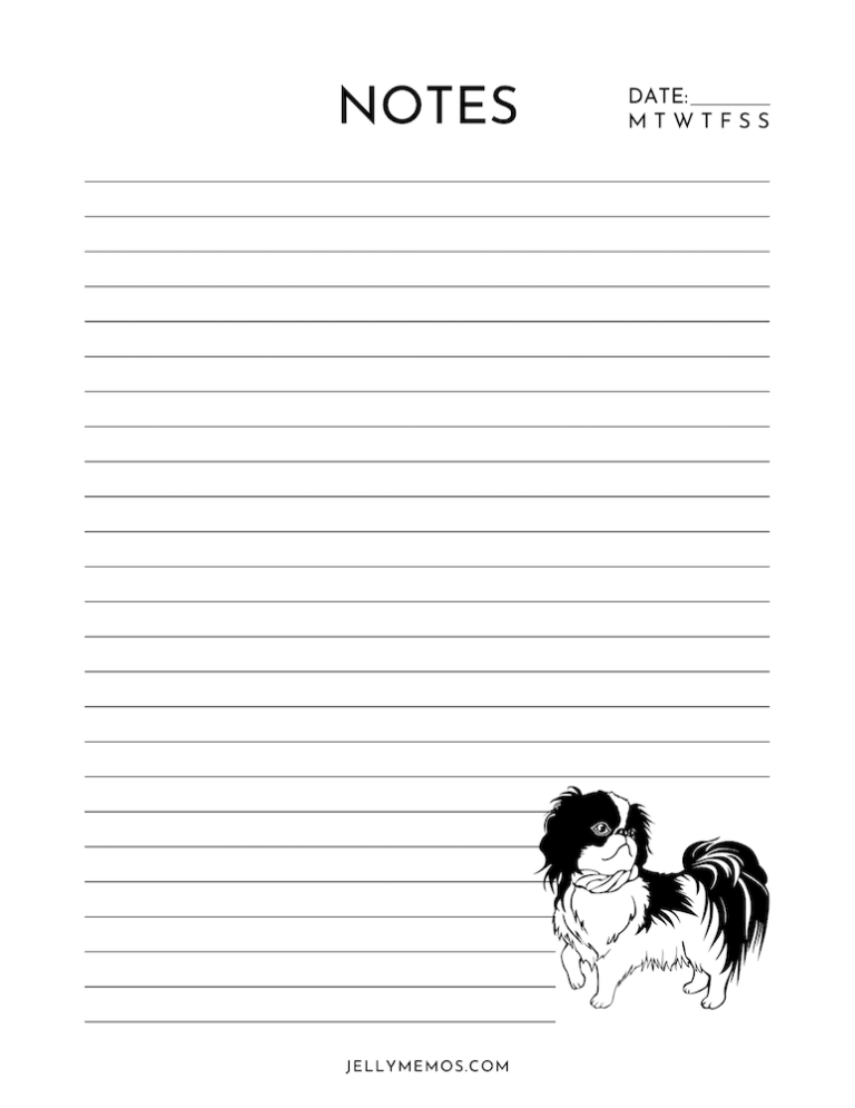 Printable Dog Themed Notebook paper For Animal Lovers! - JellyMemos