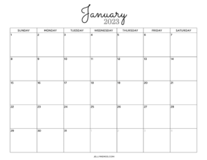 January 2023 Calendar Printables You'll Love - JellyMemos