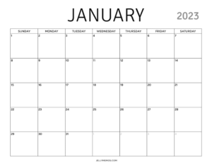 January 2023 Calendar Printables You'll Love - JellyMemos