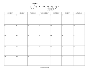 January 2023 Calendar Printables You'll Love - JellyMemos