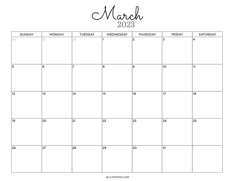 Mach 2023 Calendar