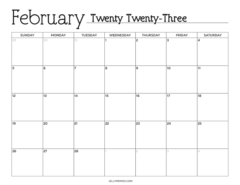 February 2023 Calendar