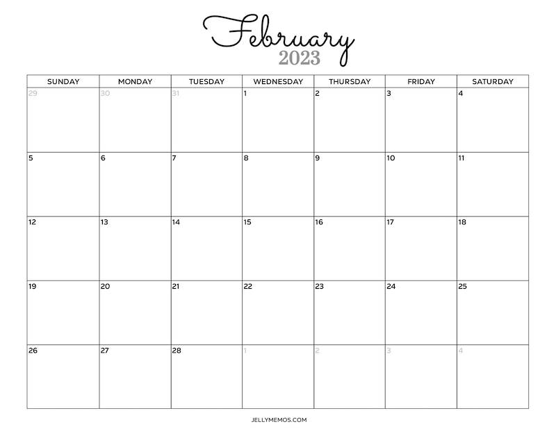 February 2023 Calendar