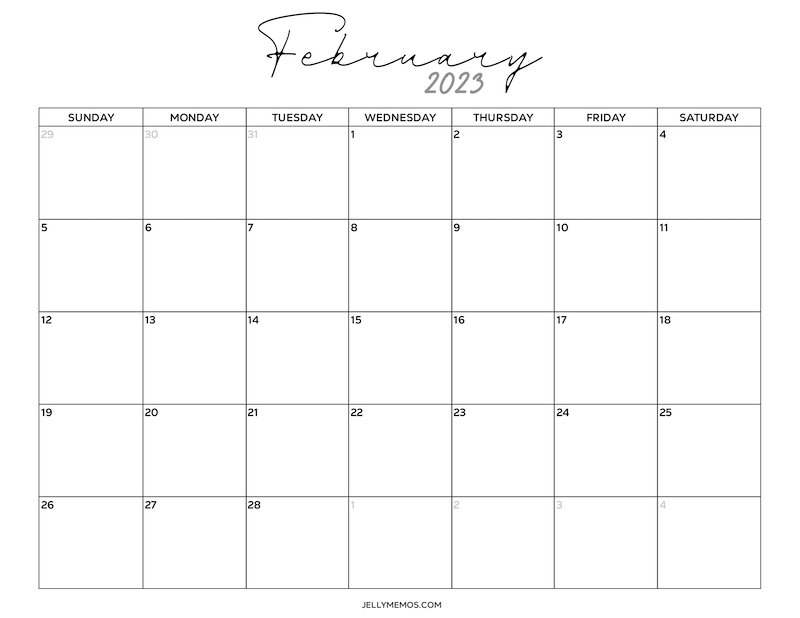 February 2023 Calendar