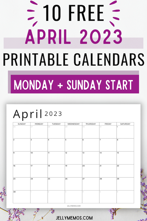 April 2023 Calendar Printables post thumbnails