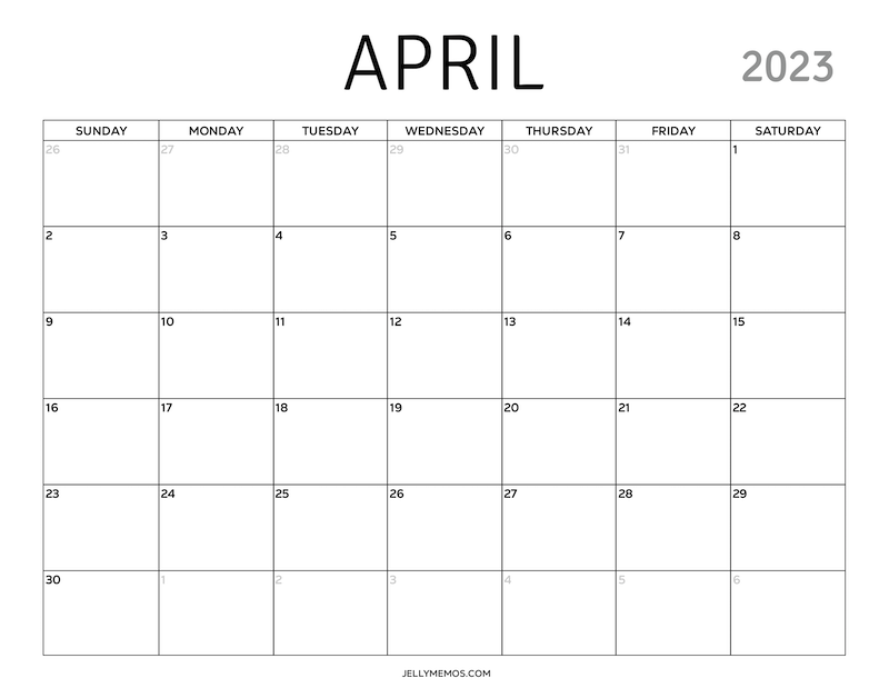 april 2023 calendar