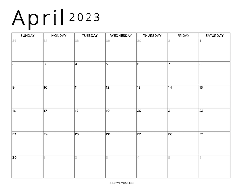 april 2023 calendar