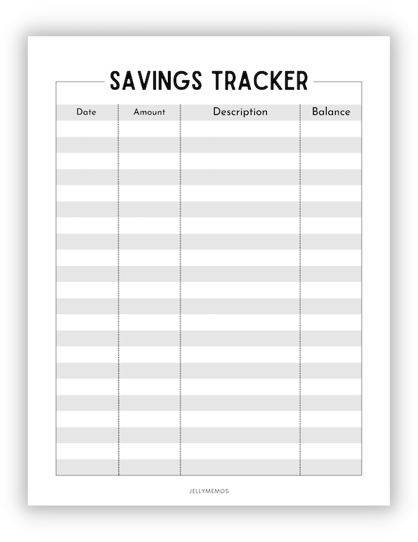 Printable Savings Tracker - Crush Your Finance Goals! - JellyMemos