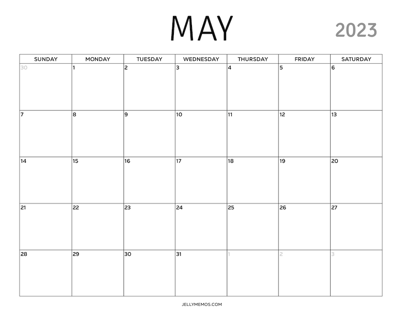 may 2023 calendar printable