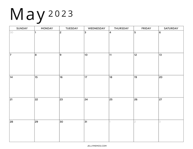 may 2023 calendar printable