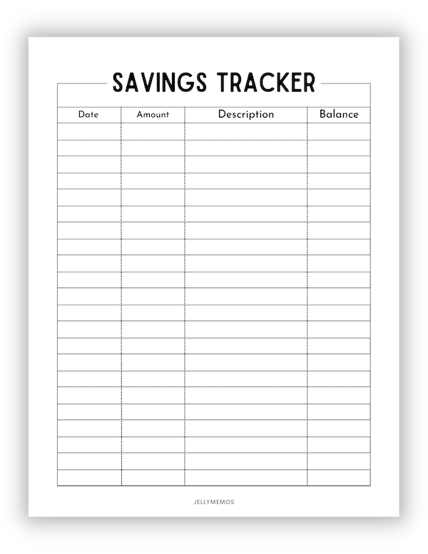 Printable Savings Tracker - Crush Your Finance Goals! - JellyMemos