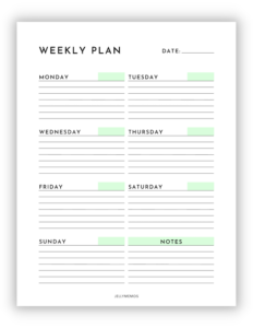 Printable Weekly Planner For Ultimate Productivity - JellyMemos