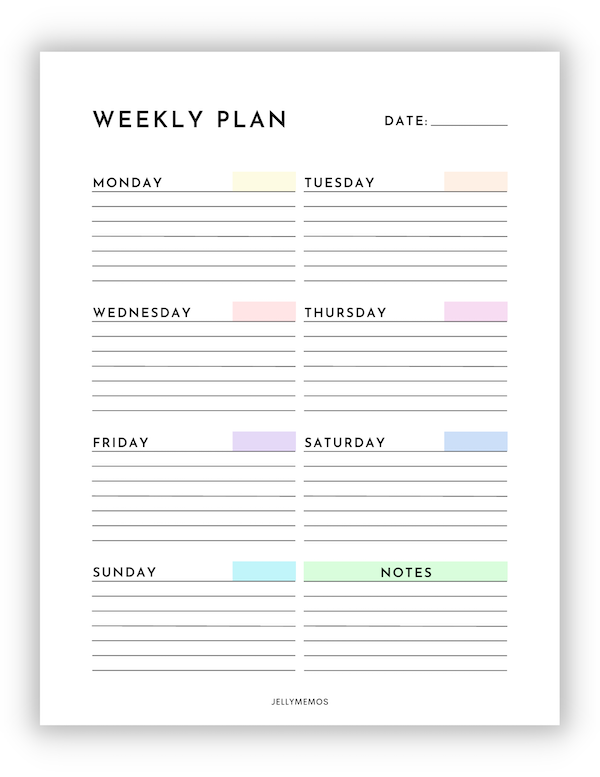 free printable weekly planner