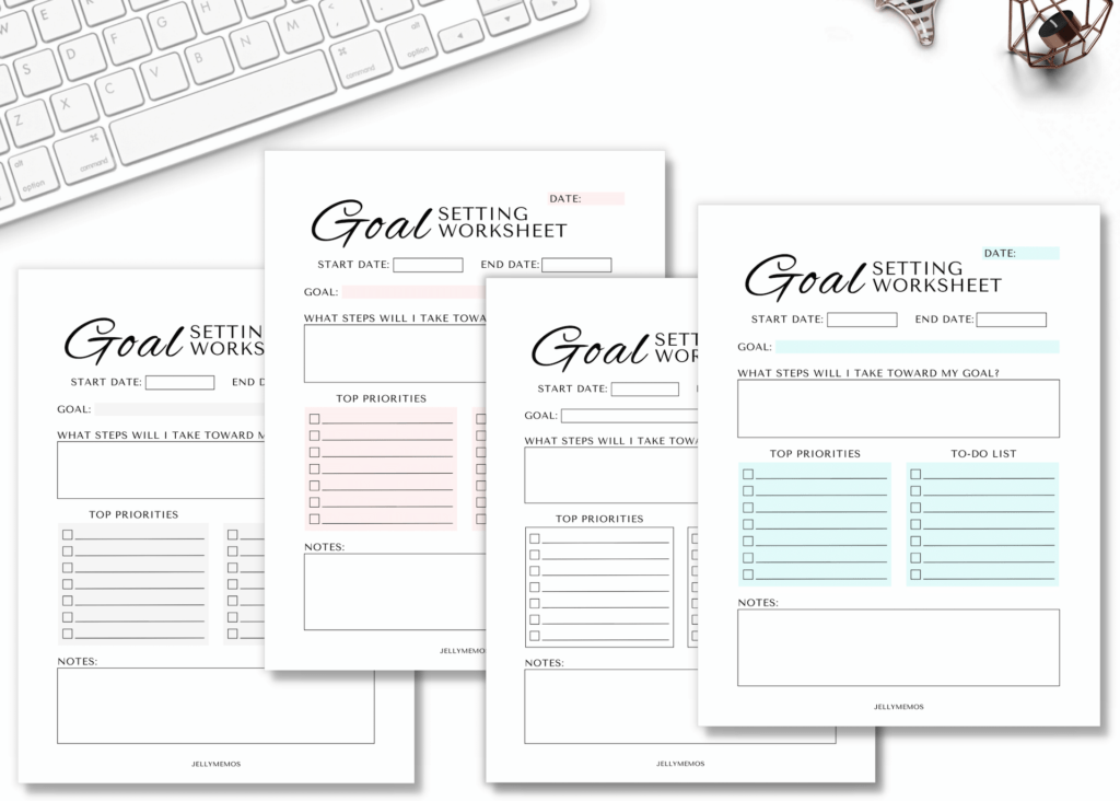 printable goal setting worksheets