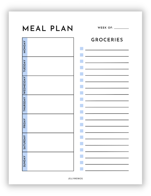 weekly menu template