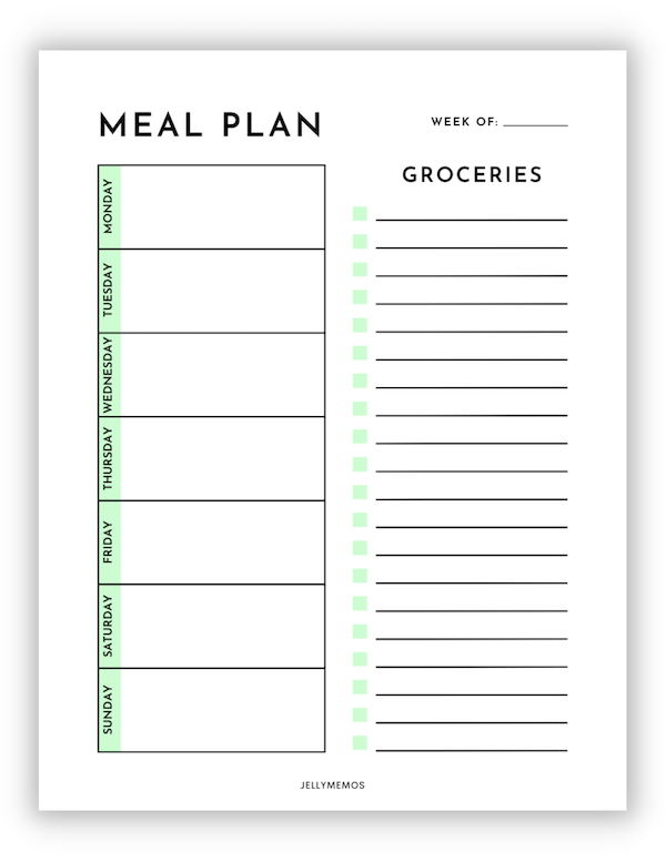 weekly menu template