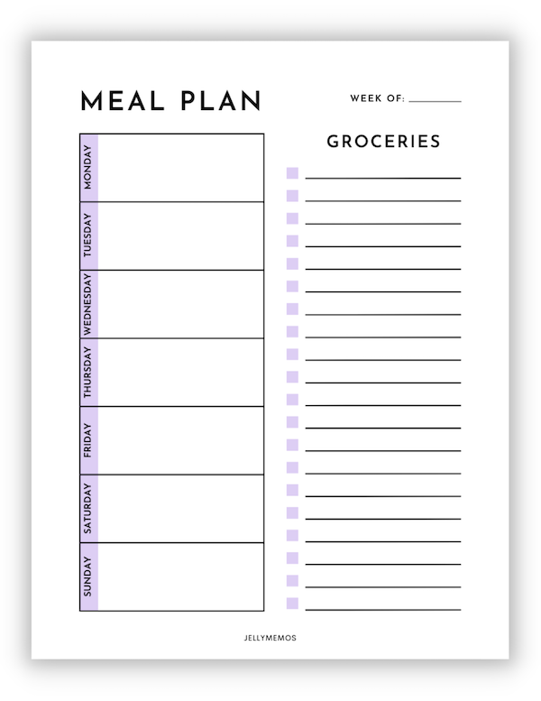 meal plan and grocery list template