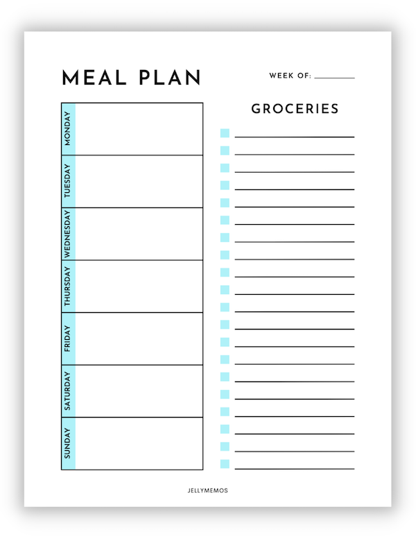 meal plan and grocery list template