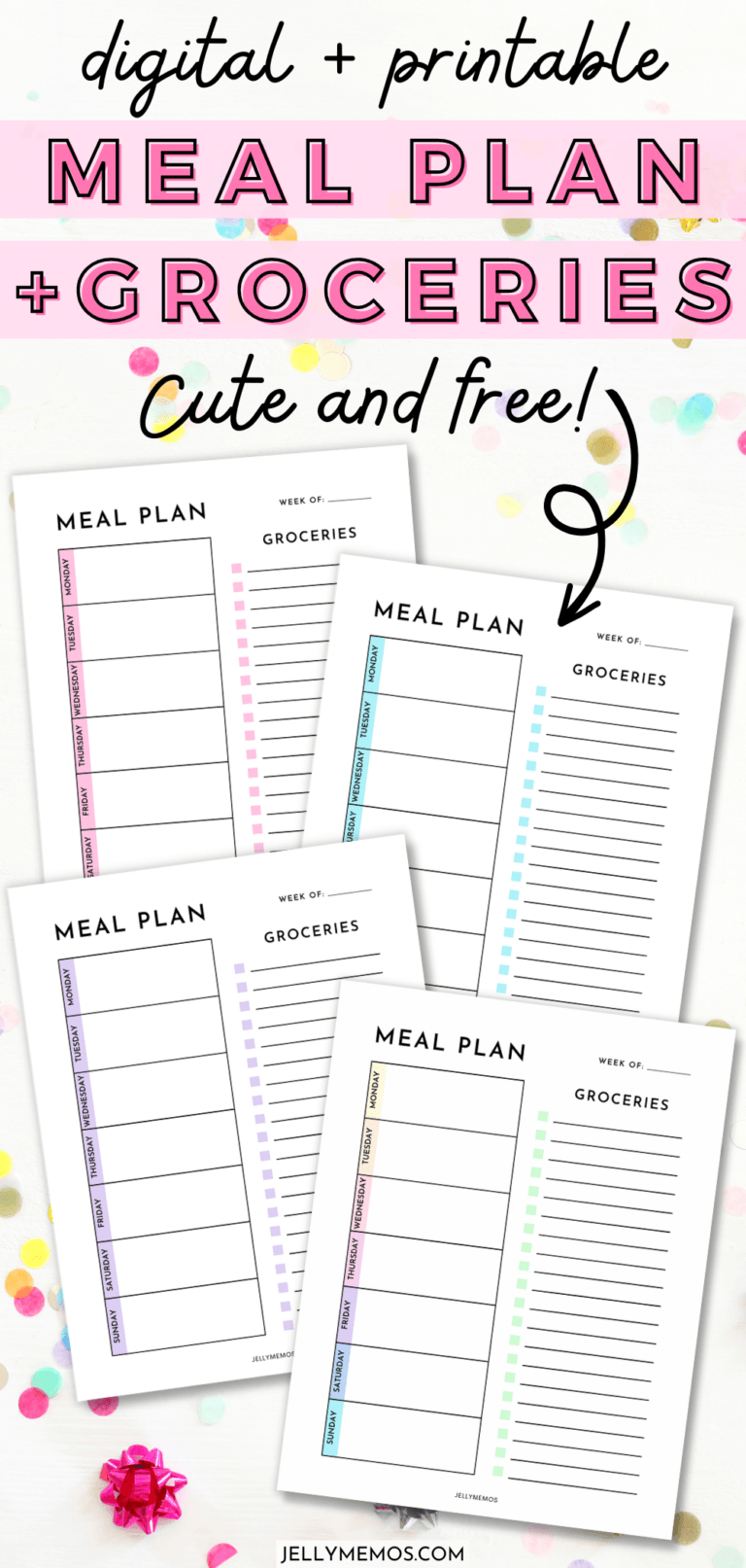 Printable Weekly Meal Plan And Grocery List Templates! - JellyMemos