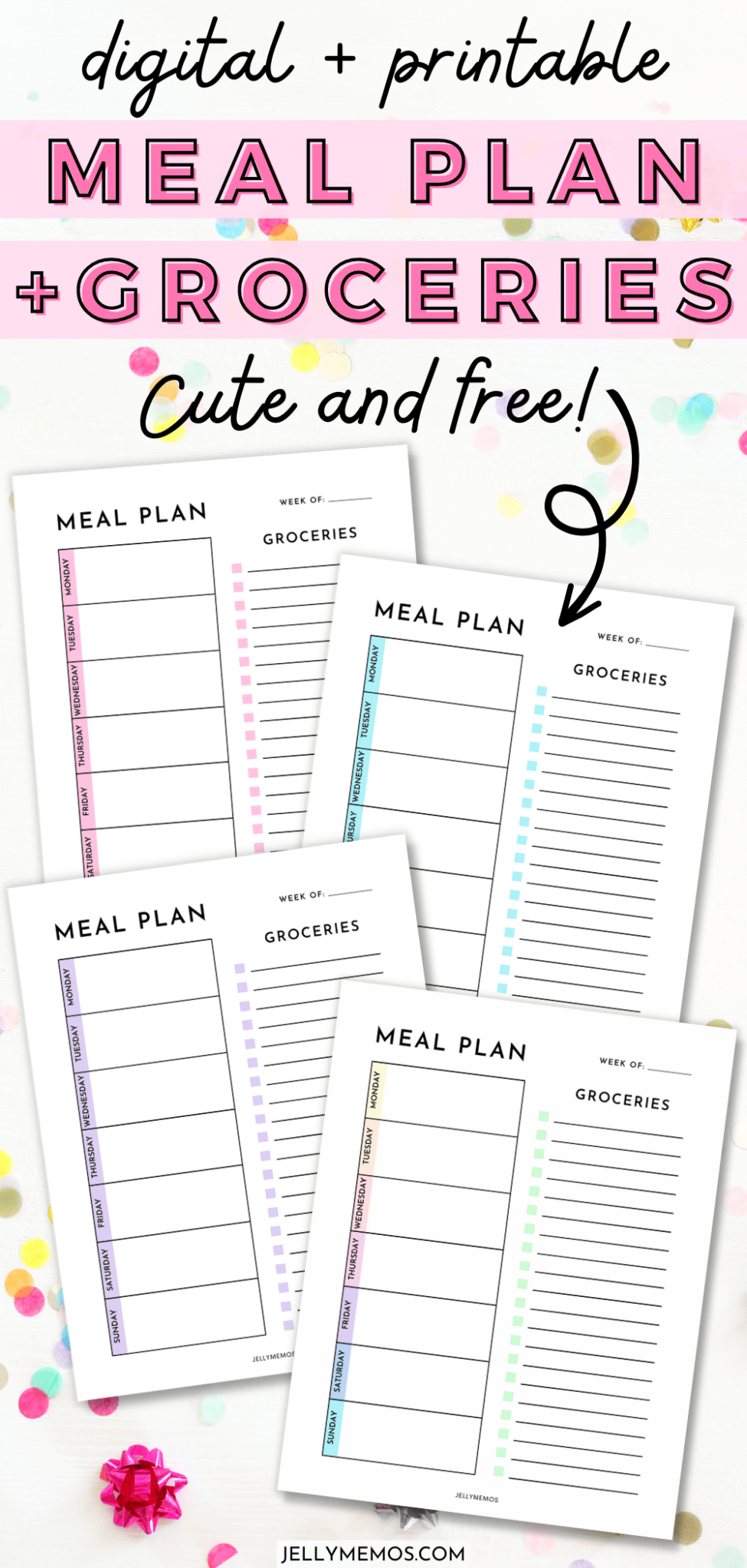 Printable Weekly Meal Plan and Grocery List Templates! - JellyMemos