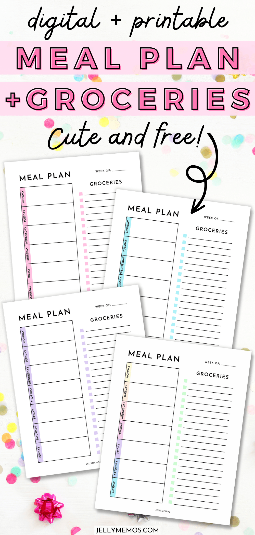 Printable Weekly Meal Plan and Grocery List Templates! - JellyMemos