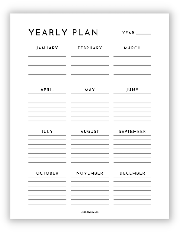 yearly plan template