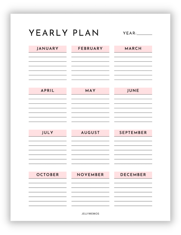 yearly plan template