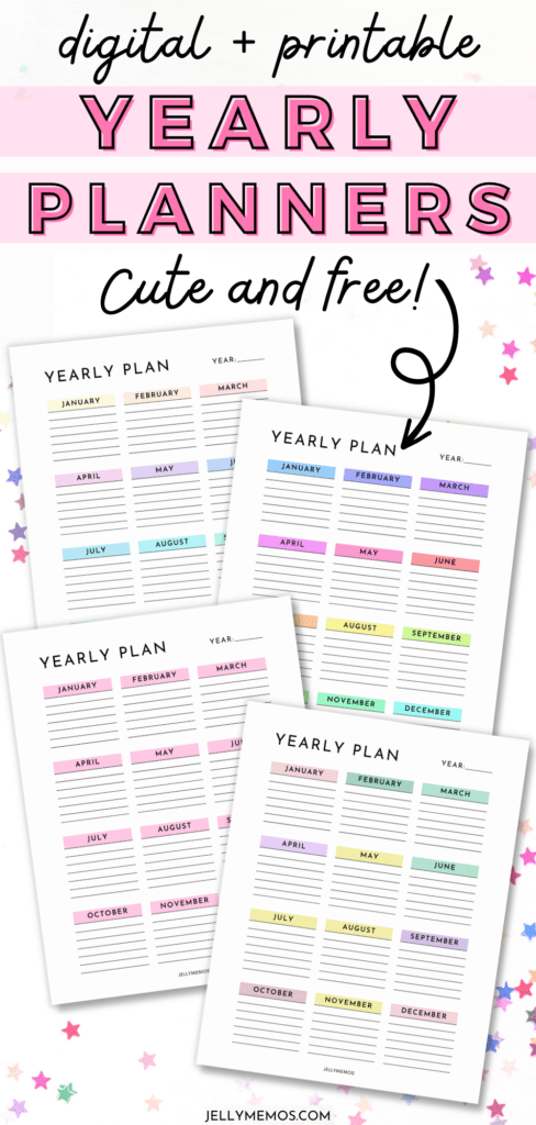 year at a glance template for yearly planning pinterest pin