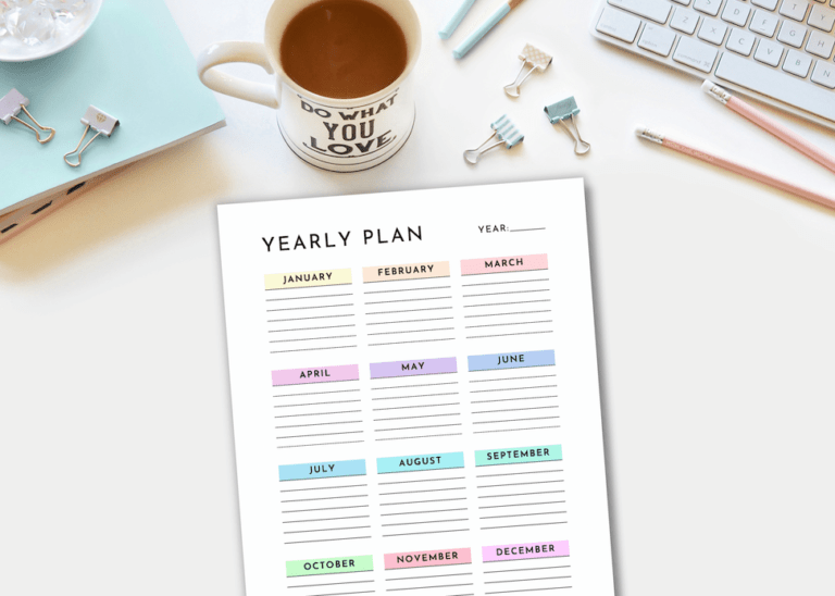 Cute Printable Yearly Plan Templates For Productive Planning - JellyMemos