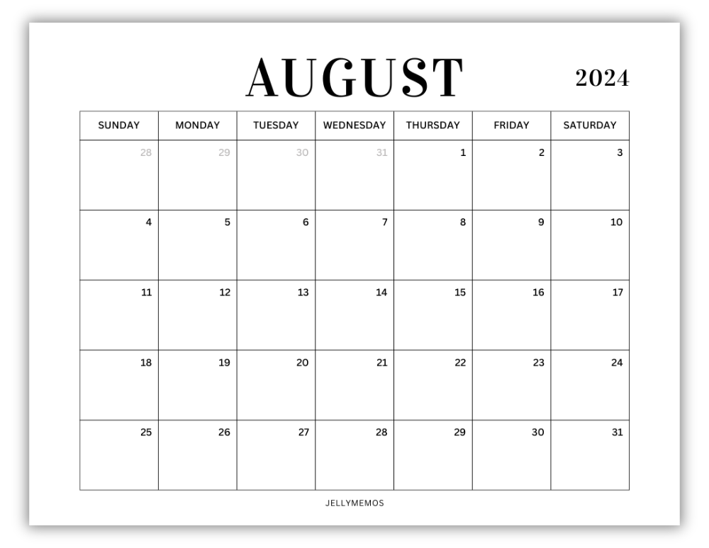 august 2024 calendar