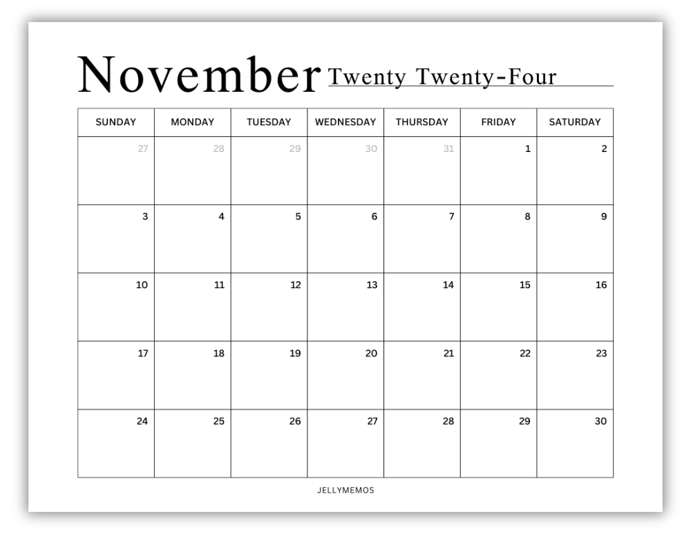 november 2024 calendar
