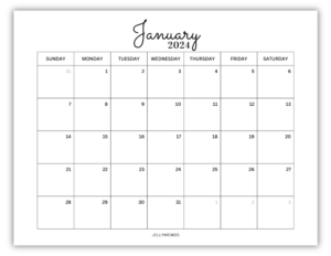 January 2024 Calendar Printables For Planning & Productivity - JellyMemos