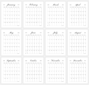 Elegant & Lovely 2024 Vertical Calendar Printable - JellyMemos