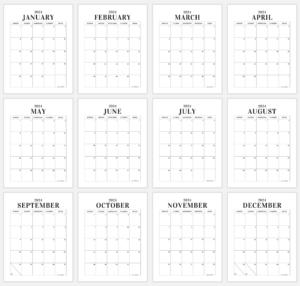 2024 Monday To Friday Calendar Printables (Vertical & Horizontal ...