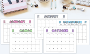 Colorful Calendar Printables For 2024! (Vertical & Horizontal) - JellyMemos