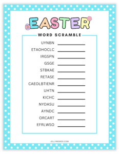 Easter Word Scramble Printable (School, Kids, Church, Parties ...