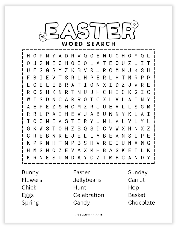 easter word search printable