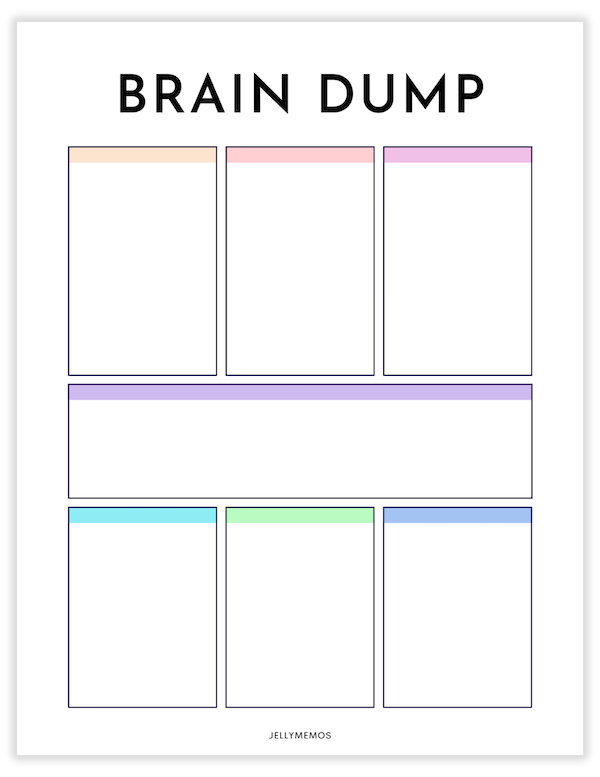printable brain dump templates