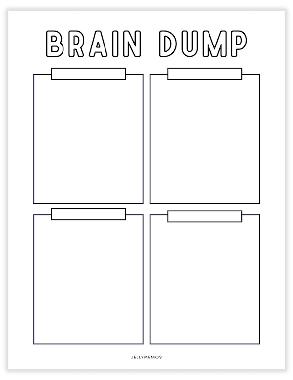 printable brain dump templates