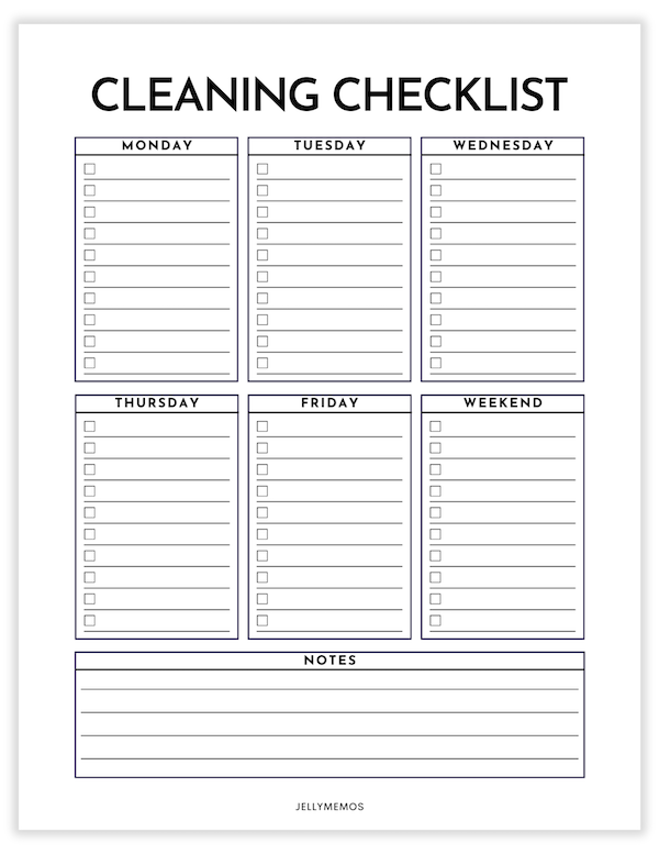 printable cleaning checklist
