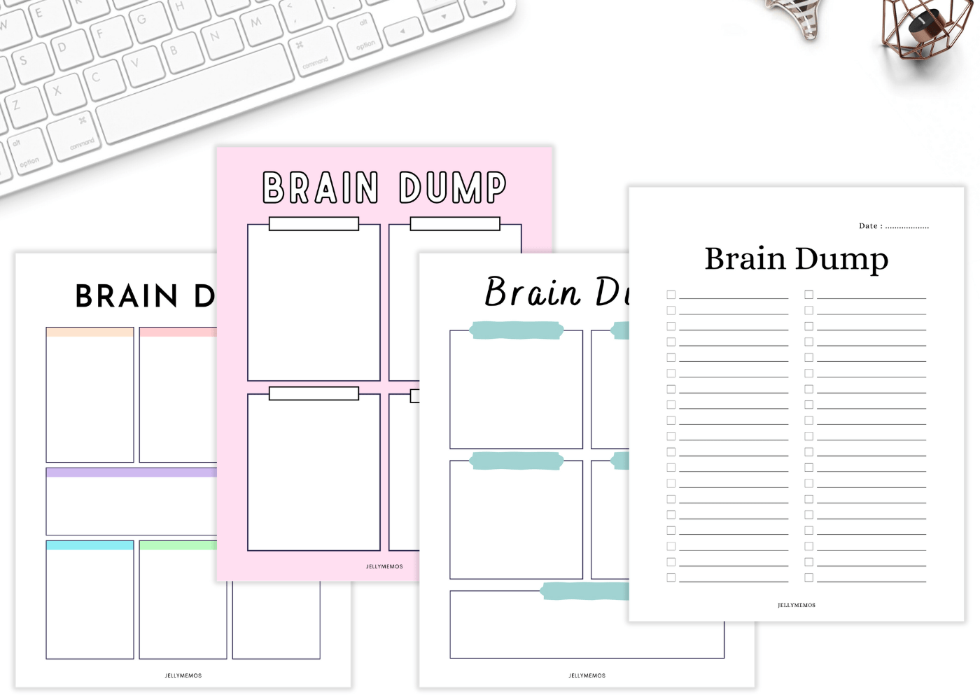 Printable Brain Dump Templates! 19 Cute Brain Dump Worksheets - JellyMemos