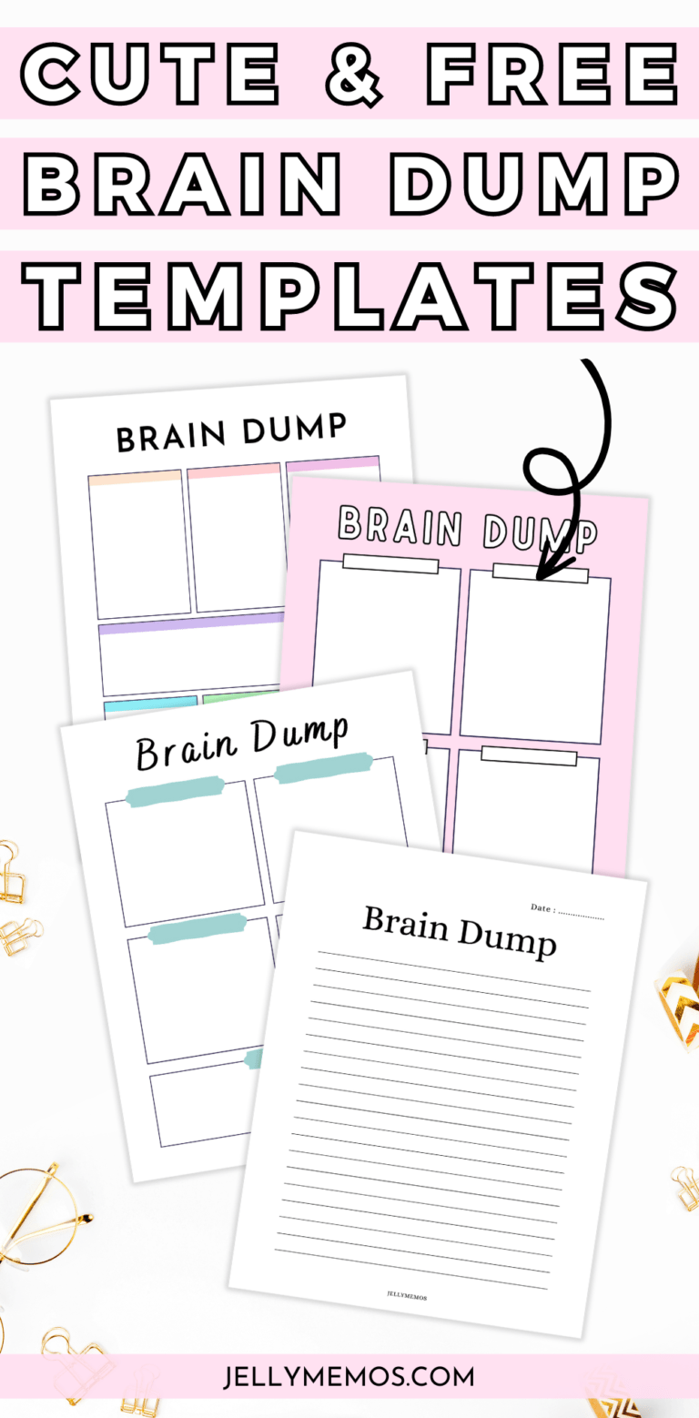 Printable Brain Dump Templates! 19 Cute Brain Dump Worksheets - Jellymemos