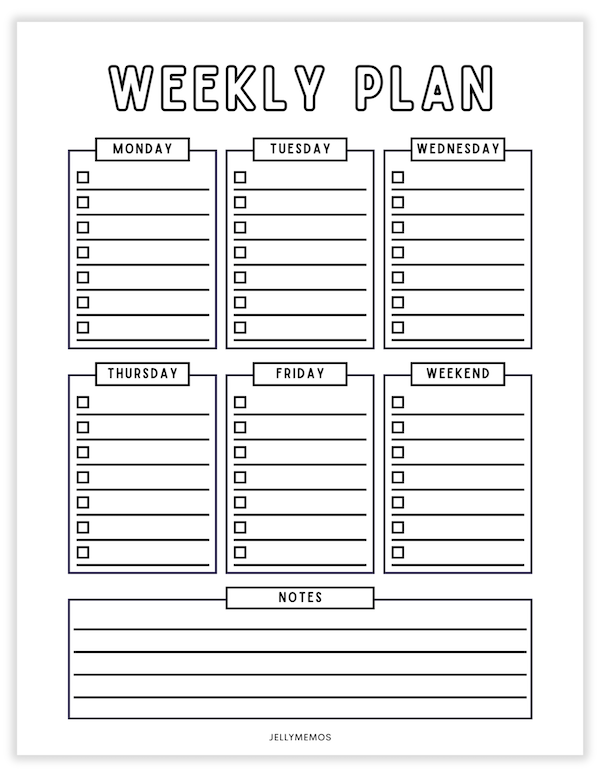 weekly to do list printables