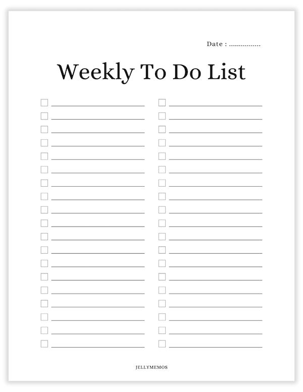 weekly to do list printables