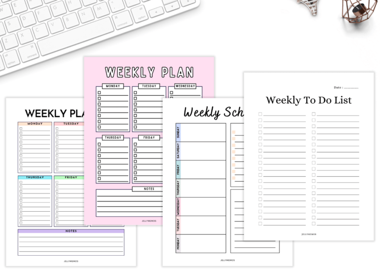 Cute & Free Weekly To do List Printables For Productivity! - JellyMemos