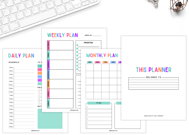 Free 18 Page Life Planner! Cute Printable Planner Pages - JellyMemos