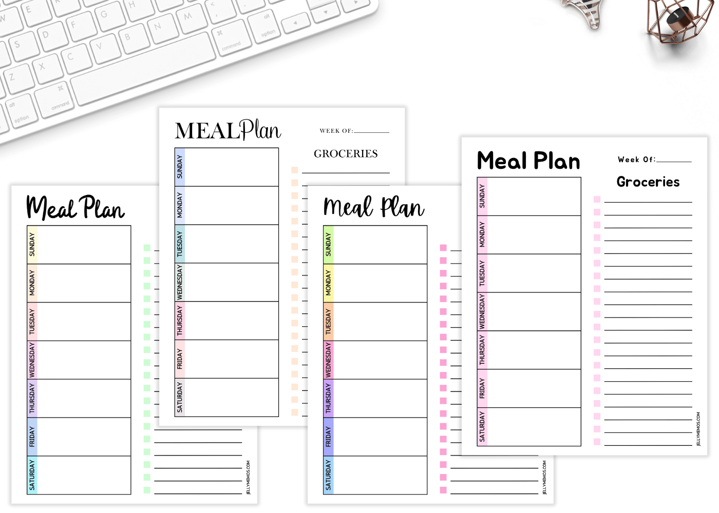 Printable Meal Planner Templates (Cute & Free!) - JellyMemos