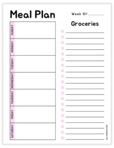 Printable Meal Planner Templates (Cute & Free!) - JellyMemos