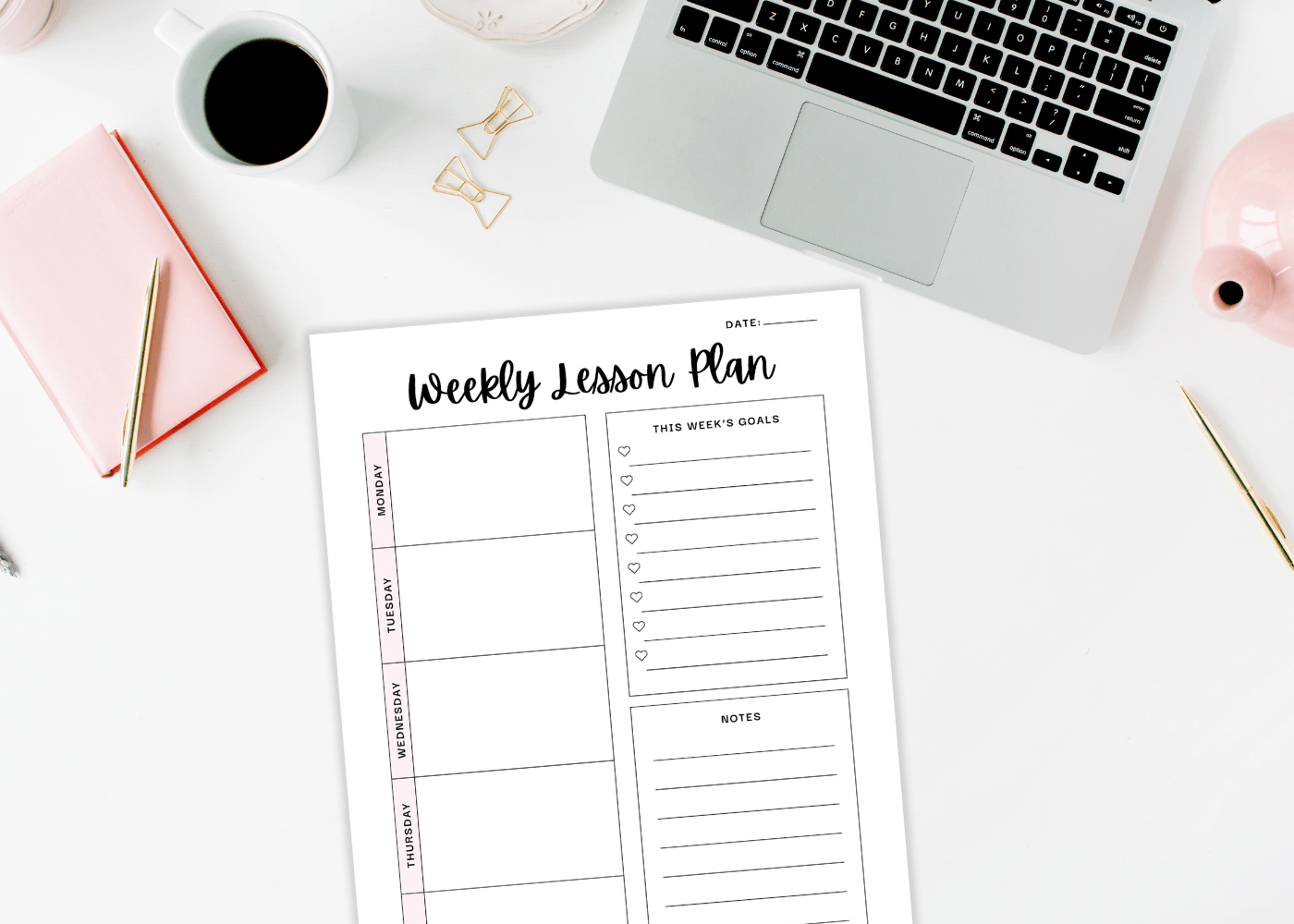 Cute & Free Printable Weekly Lesson Plan Templates! - JellyMemos