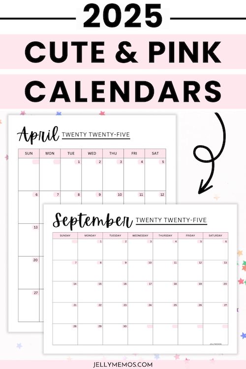 2025 pink calendar printable post feature